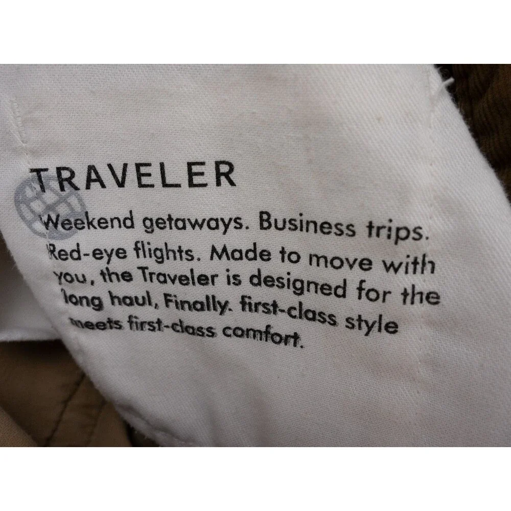 J Crew Pants Mens 34x30 Actual 35x30 Brown Slim Fit Traveler Stretch Corduroy